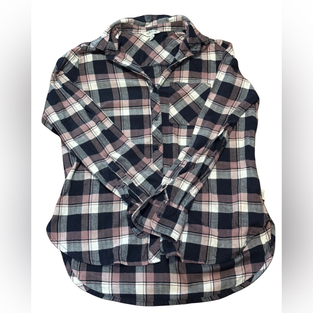 Orvis Plaid Flannel Shirt Women’s M Cabin Core Old Money Cozy Layer Heritage